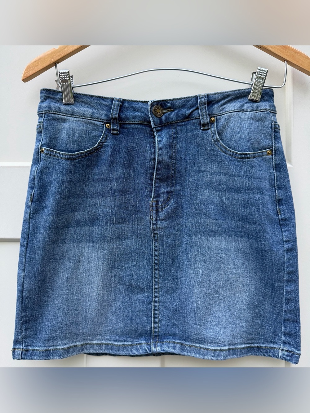 Classic Blue Jean Denim Mini Skirt- Medium - Coastal Cowgirl